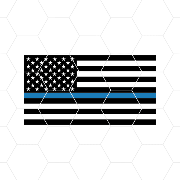 American Flag With Blue Line Decal