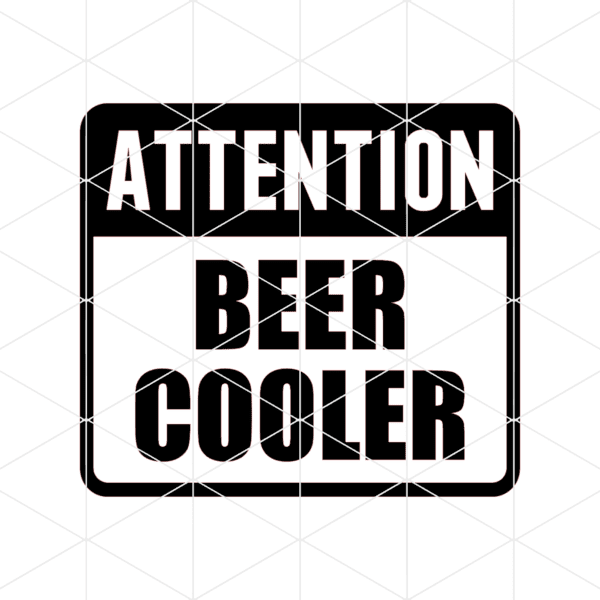 Attention Beer Cooler Decal