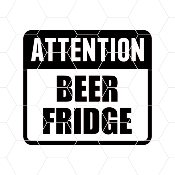 Attention Beer Fridge Decal