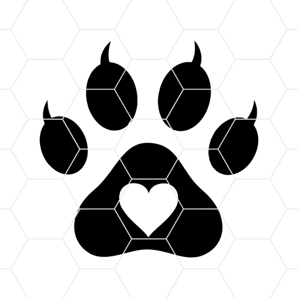 Cat Paw Heart Decal