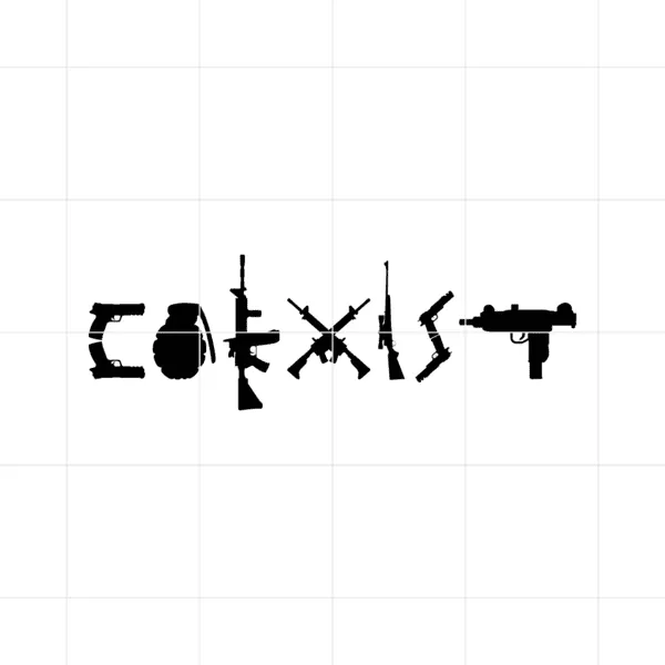 Coexist Guns Decal