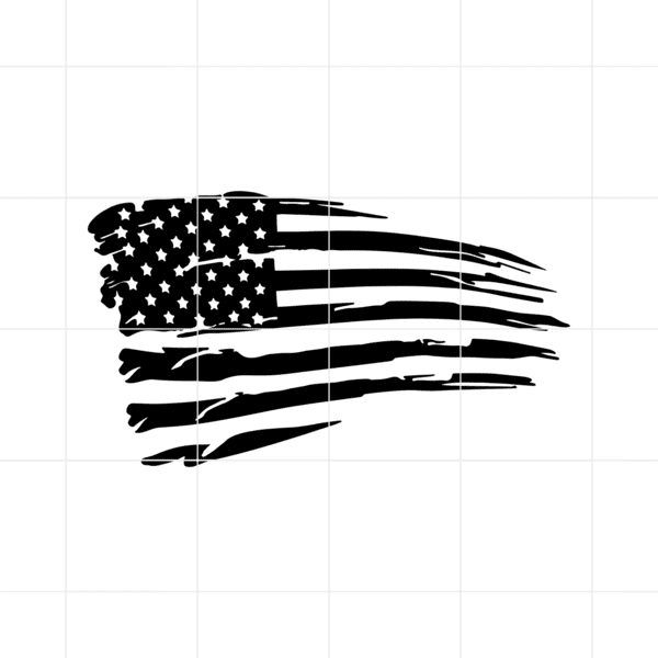 Distressed American Flag Decal v2