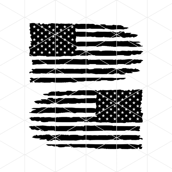 Distressed American Flag Pair Decal