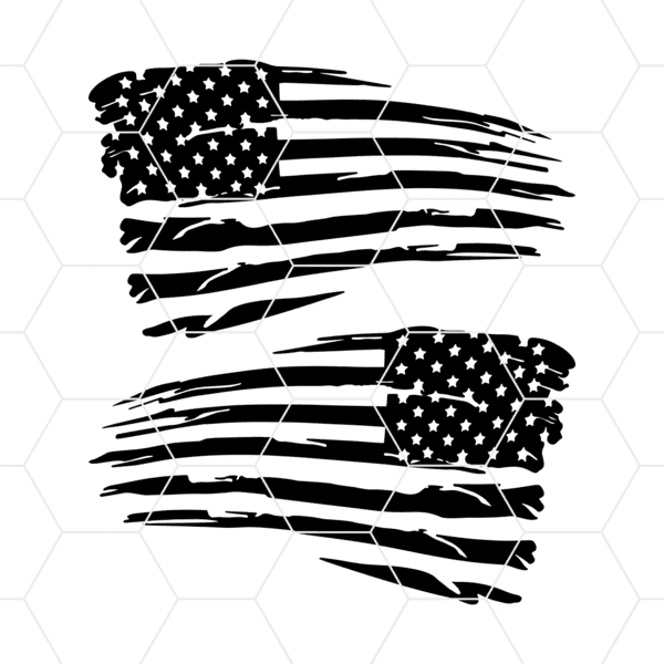 Distressed American Flag Pair Decal v2