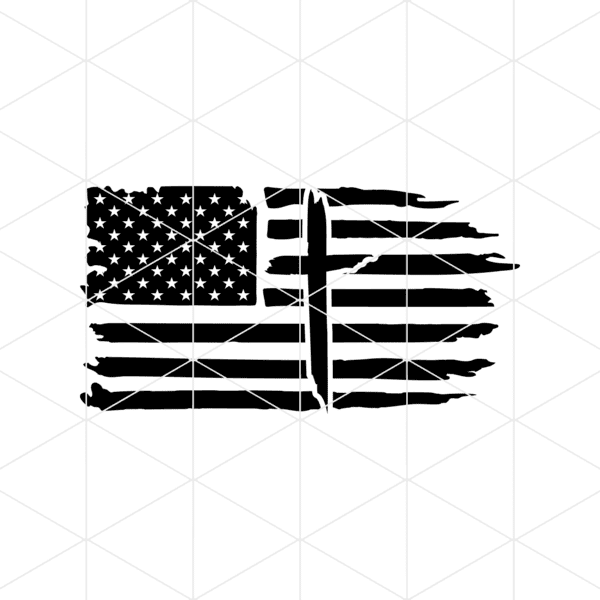Distressed Flag Cross Decal