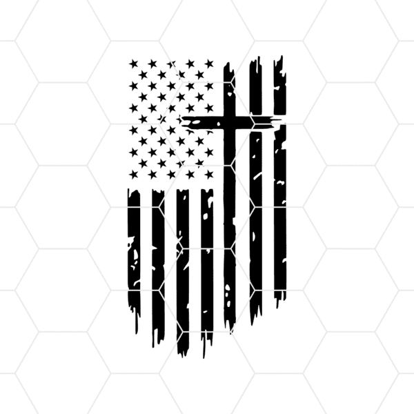 Distressed Cross Decal