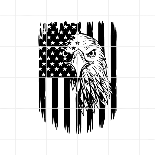 Distressed American Flag Eagle Decal