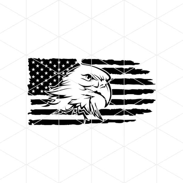 American Flag Eagle Decal