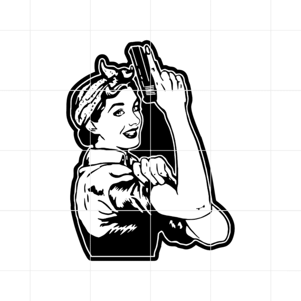 Rosie The Riveter With A Pistol Decal