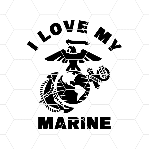 I Love My Marine Decal