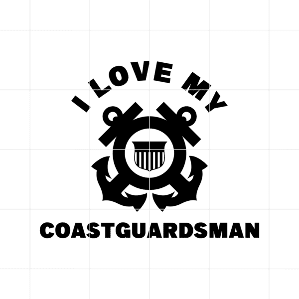 I Love My Coast Guard Man Decal