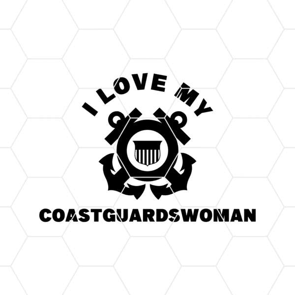 I Love My Coast Guard Woman Decal