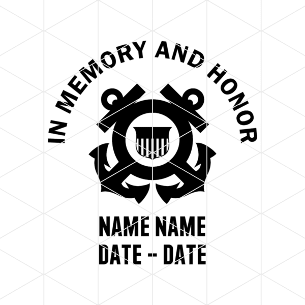 In Memory And Honor Coast Guard Decal