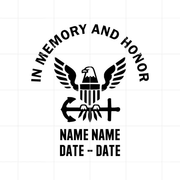 In Memory And Honor Navy Decal