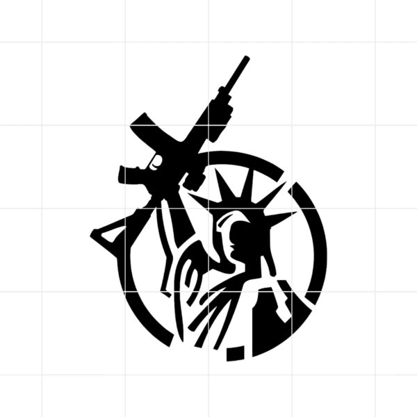 Lady Liberty Holding AR Decal