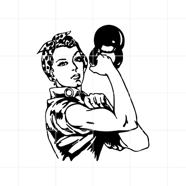 Rosie The Riveter With A Kettle Bell Decal
