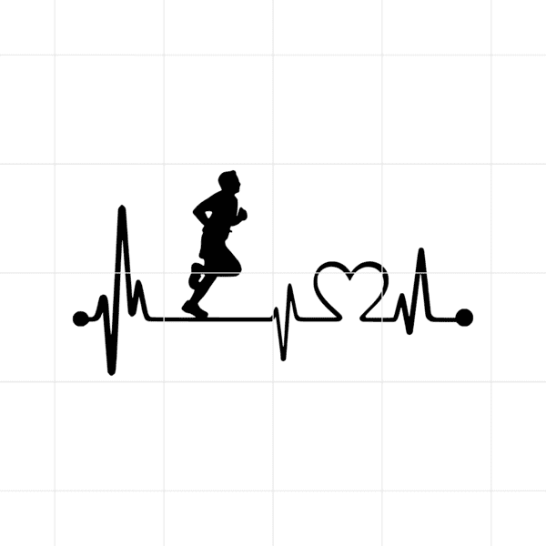 Male Running Heartbeat Decal