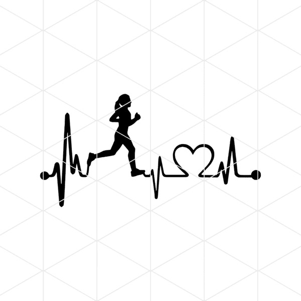 Female Heartrate Running Decal