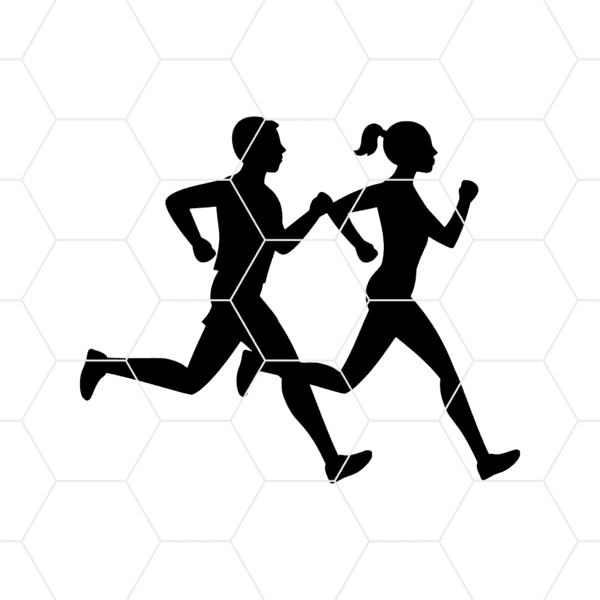 Couple Running Decal