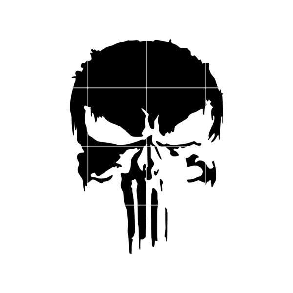 Distressed Punisher Skull Decal