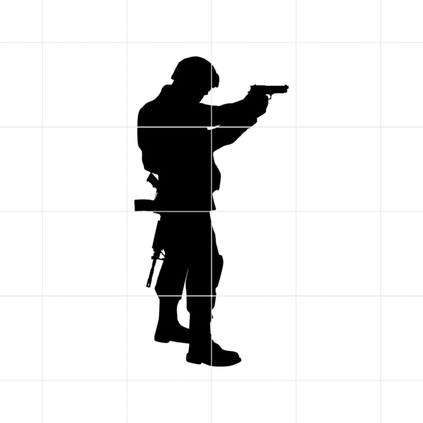 Soldier With Pistol Silhouette Decal