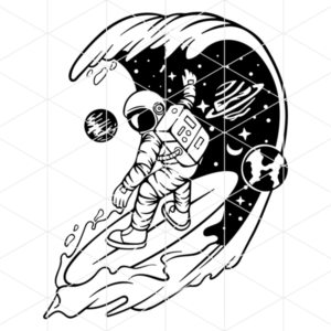 Astronaut Surfing Decal