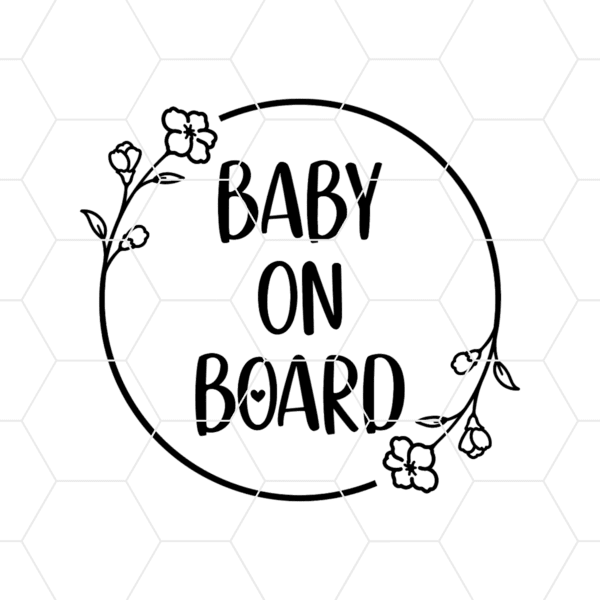 Floral Baby On Board Decal