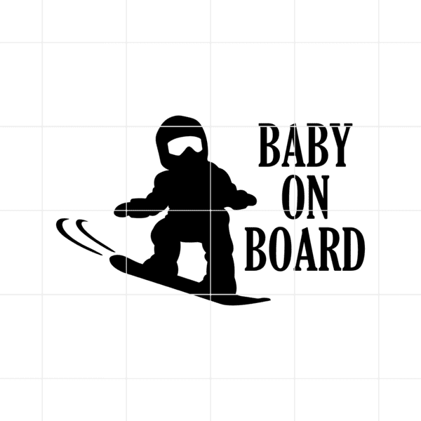 Baby On Snow Board Decal