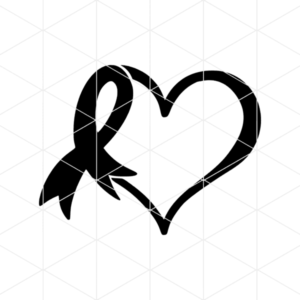 Cancer Ribbon Heart Decal