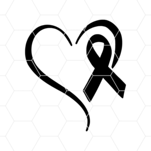 Cancer Ribbon Heart Decal 2