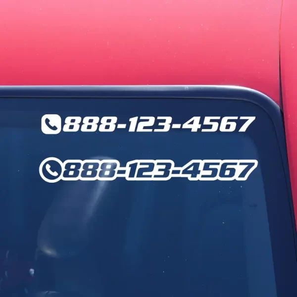 custom phone number decal