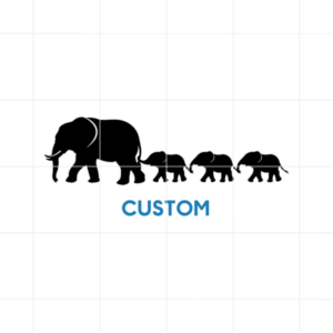 Custom Elephant Mom With Kids Decal