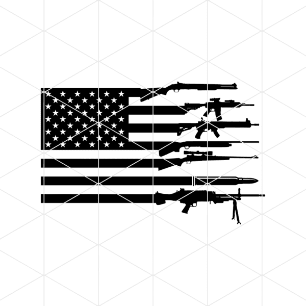 Gun American Flag Decal