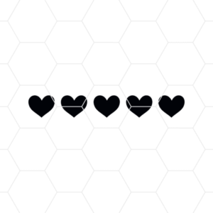 Row Of Hearts Decal