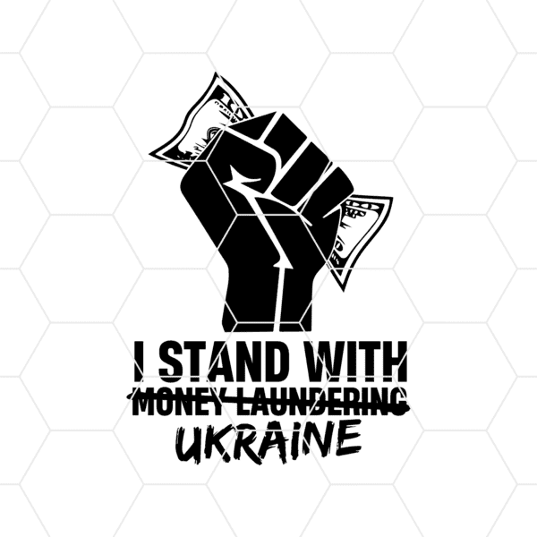I Stand With Money Laundering Ukraine Decal