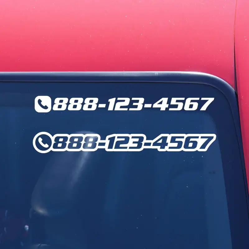 Phone Number Decal