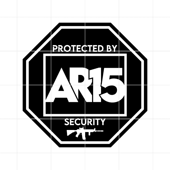Protected By AR15 Security Decal