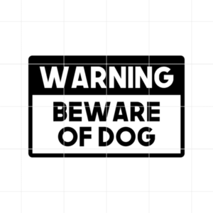 Warning Beware Of Dog Decal