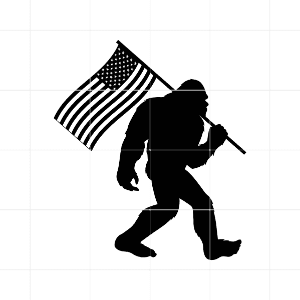 Big Foot With America Flag Decal