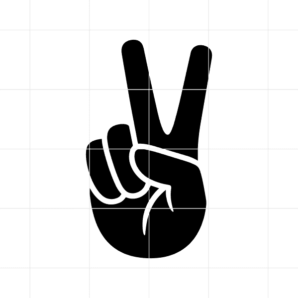 Hand Peace Sign Decal