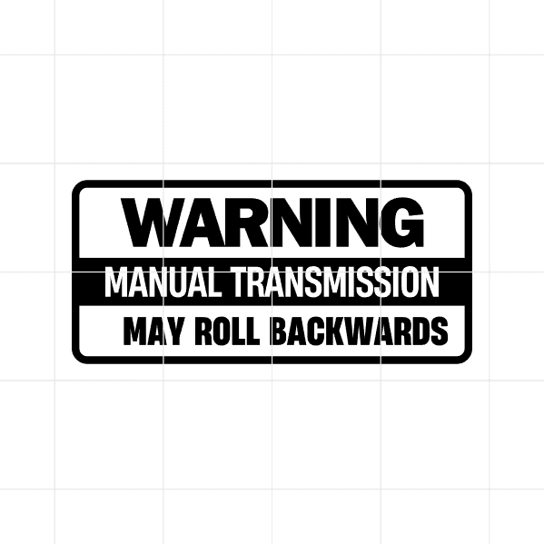Warning Manual Transmission Decal