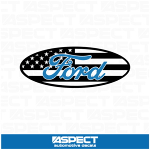 Two Toned Ford Oval Flag Decal